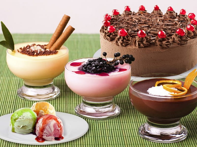 Sweet Desserts, cake delicious, ice cream, food, chocolate, sweet, dessert, graphy, cream, HD wallpaper