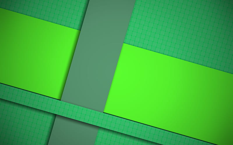 material design, green and lime, geometry, lines, geometric shapes, lollipop, creative, strips, green backgrounds, HD wallpaper