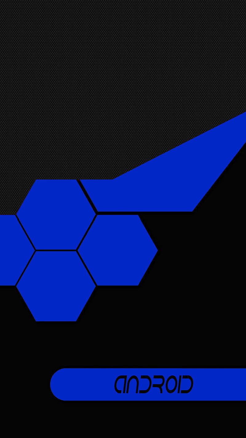 Android Hive Blue, 929, amoled, black, clean, dark, droid, geometric, hexagon, minimal, new, HD phone wallpaper