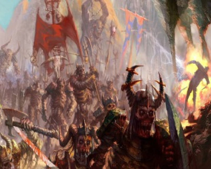 A Dark Army, Undead, Fire, Trolls, Undead Army, HD wallpaper