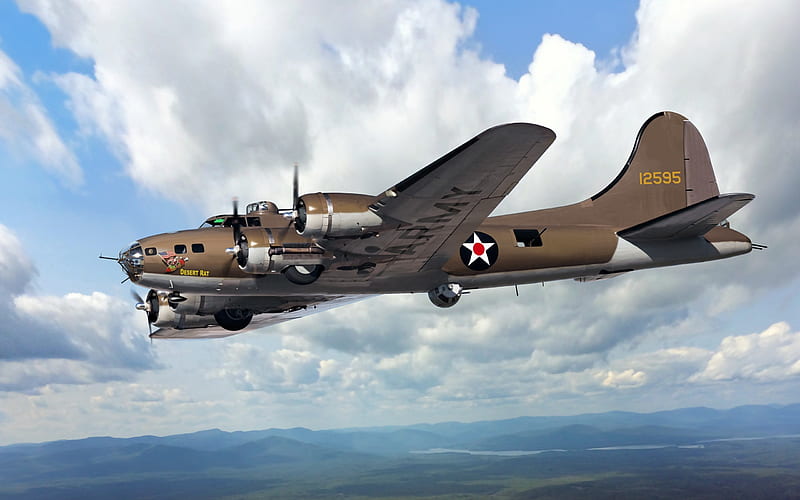 Boeing B-17E, Flying Fortress, USAAF, B-17, American bomber, World War II, military aircraft, HD wallpaper