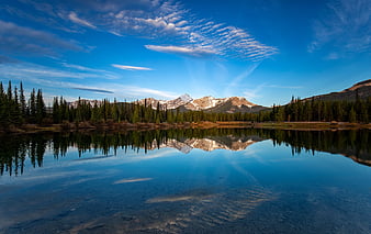 Earth, Reflection, Canada, Forest, Lake, Mountain, Sky, HD wallpaper ...