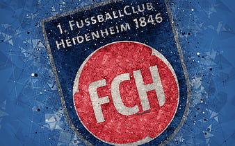 FC Heidenheim 1846, 3D steel logo, German football club, 3D emblem ...