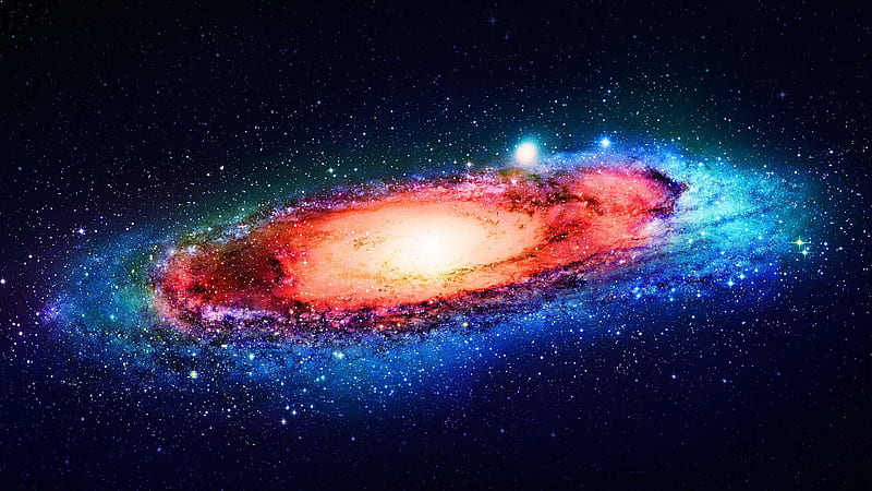 Colorful Andromeda Galaxy Universe Space Stars Space, HD wallpaper