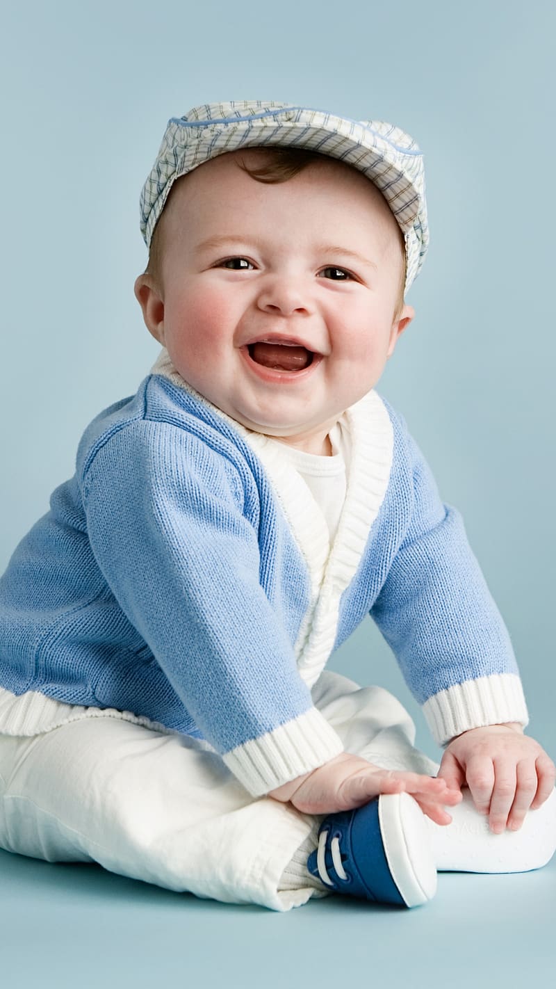 Cute Baby Live, Grey Background, baby boy, HD phone wallpaper