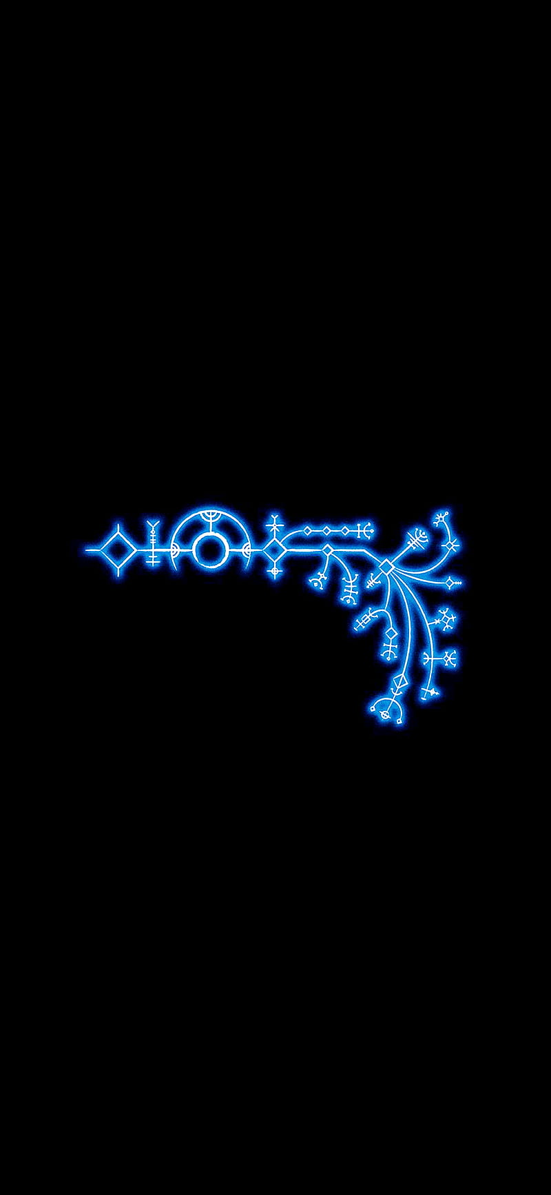 Leviathan axe, blue, godofwar, kratos, leviathanaxe, rune, runic, HD phone wallpaper