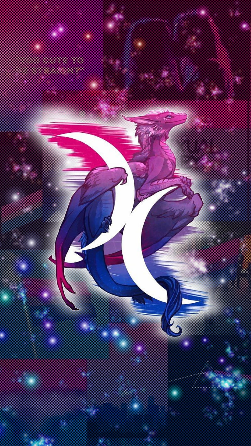 Bi-dragon, bisexual, dragon, lgbt, HD phone wallpaper