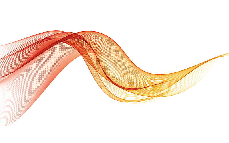 orange abstract wave orange wave on white background, orange waves background, orange abstraction, waves background, orange wave smoke, HD wallpaper