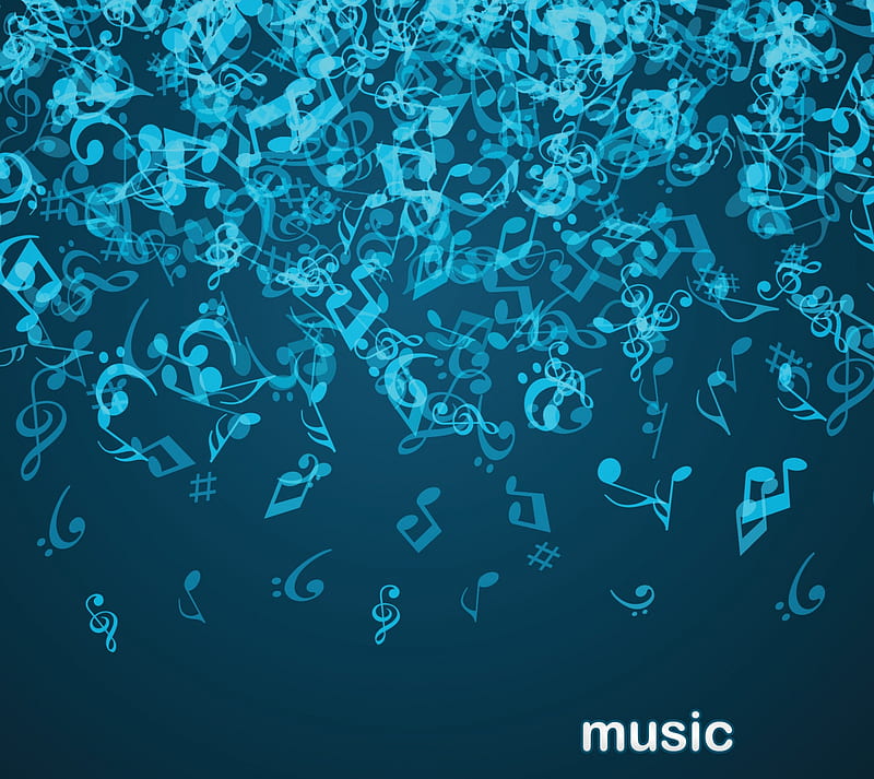 Music Notes, blue, white, HD wallpaper