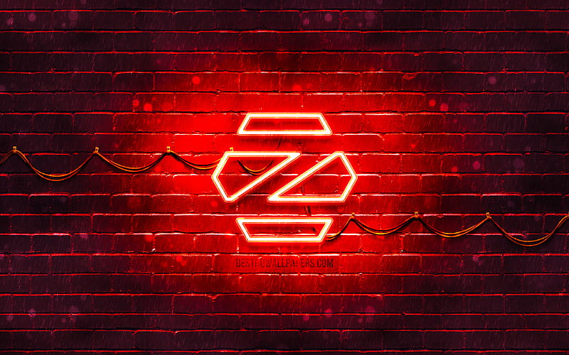 Zorin OS red logo turquoise red, Zorin OS logo, Linux, Zorin OS neon logo, Zorin OS, HD wallpaper