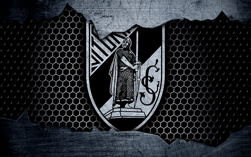 Vitoria Guimaraes logo, Primeira Liga, soccer, football club, Portugal, Guimaraes, grunge, metal texture, Vitoria Guimaraes FC, HD wallpaper