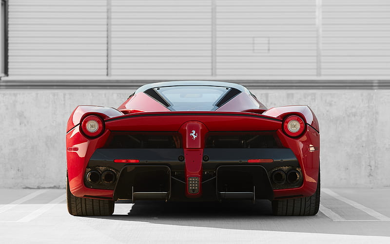Ferrari LaFerrari Aperta, rear view, exterior, luxury supercar, red sports coupe, Ferrari, HD wallpaper