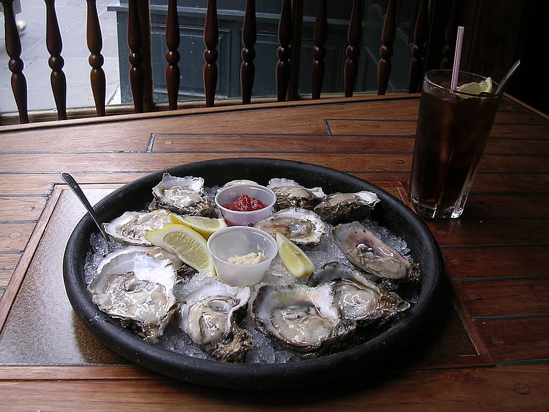 Oysters on the half-shell, cajun delicacy, HD wallpaper