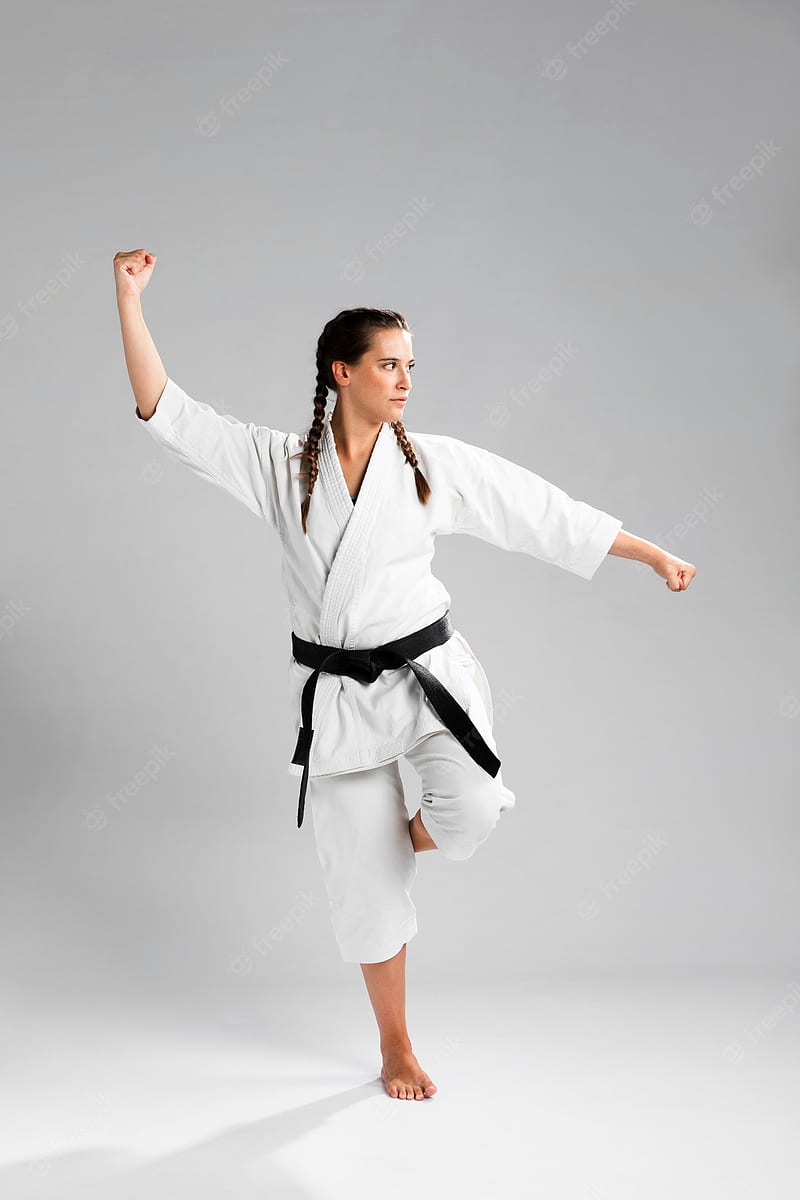 Girl With Sword Holding Kempo Karate Pose High-Res Stock Photo - Getty  Images