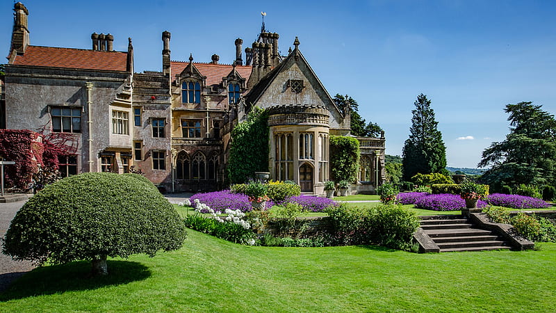 England Victorian Gothic House, House, Gothic, Victorian, England, Grass, HD wallpaper
