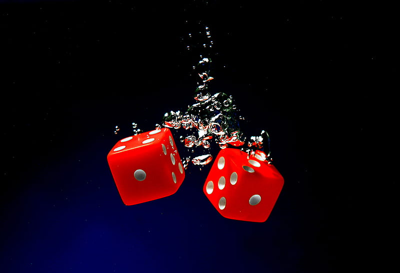 Play With Me, red, game, abstract, dice, play, fantasy, 3d, water, bubbles, HD wallpaper