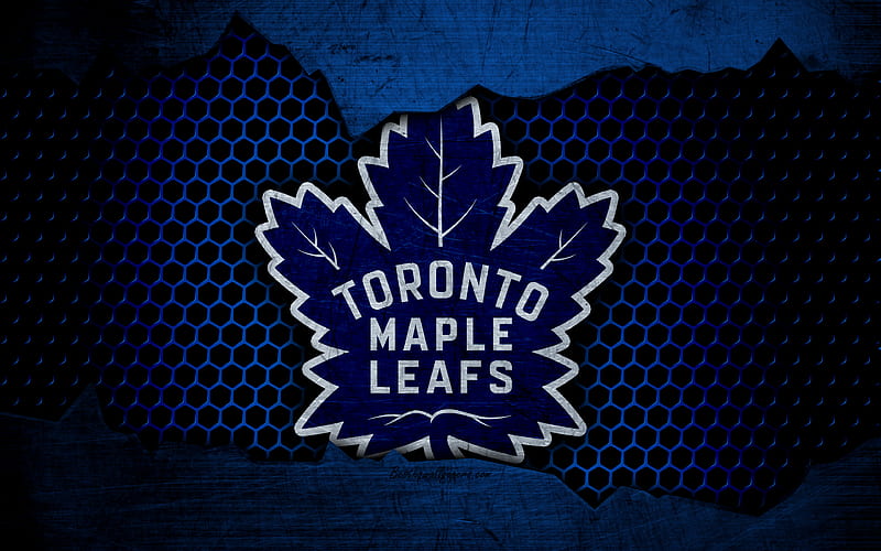 Toronto Maple Leafs logo, NHL, hockey, Eastern Conference, USA, grunge, metal texture, Atlantic Division, HD wallpaper