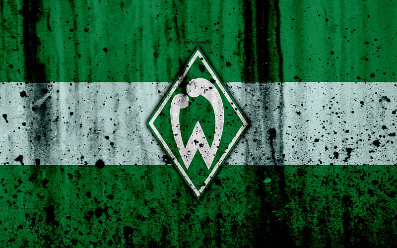 FC Werder Bremen logo, Bundesliga, stone texture, Germany, Werder Bremen, soccer, football club, Werder Bremen FC, HD wallpaper