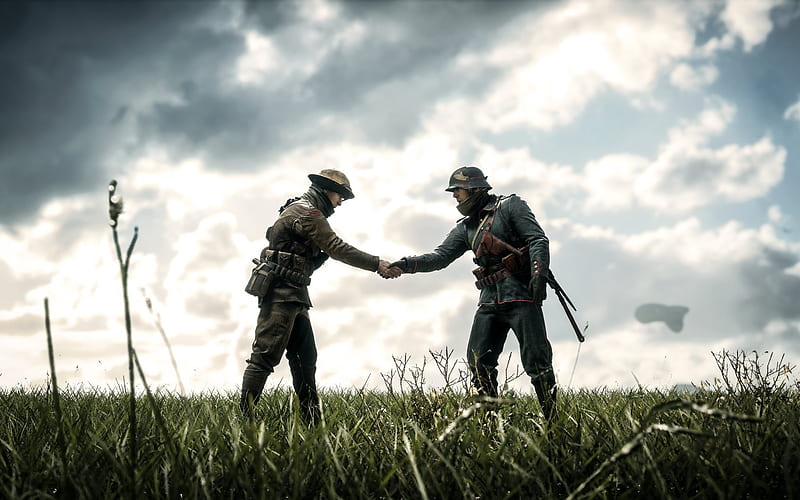 Battlefield 1, soldiers, handshake, shooter, HD wallpaper