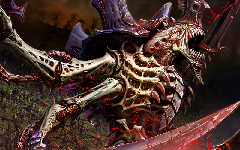 Ogre Skeleton, skeleton, monster, animal, blood, HD wallpaper