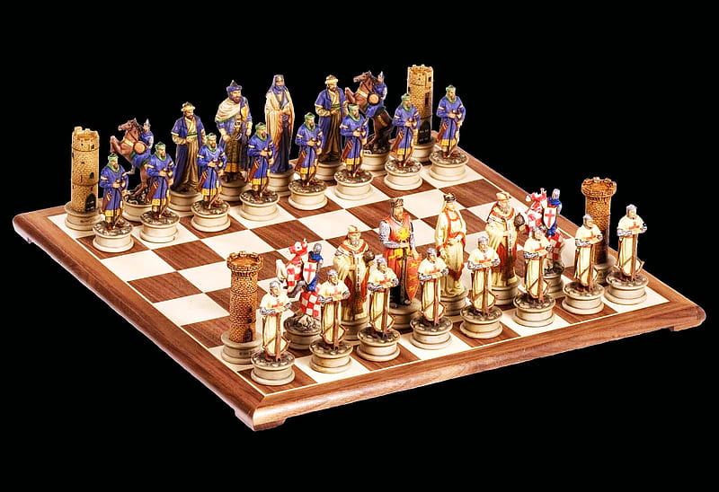 Check mate with class, board, characters, chess game, opposing sides, depiction, HD wallpaper