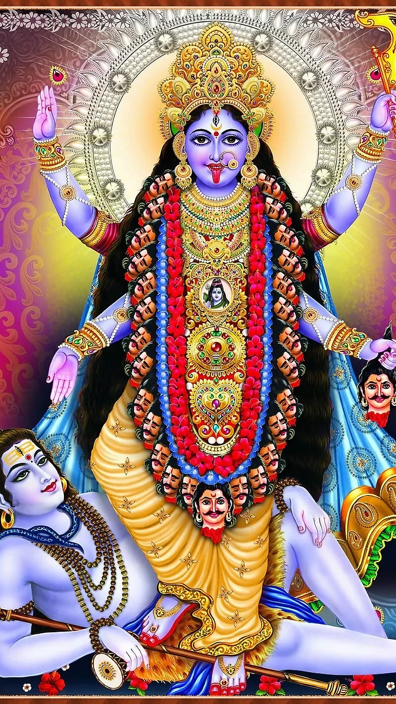 Kali Maa Ka, Animated, lord shiva, goddess, HD phone wallpaper