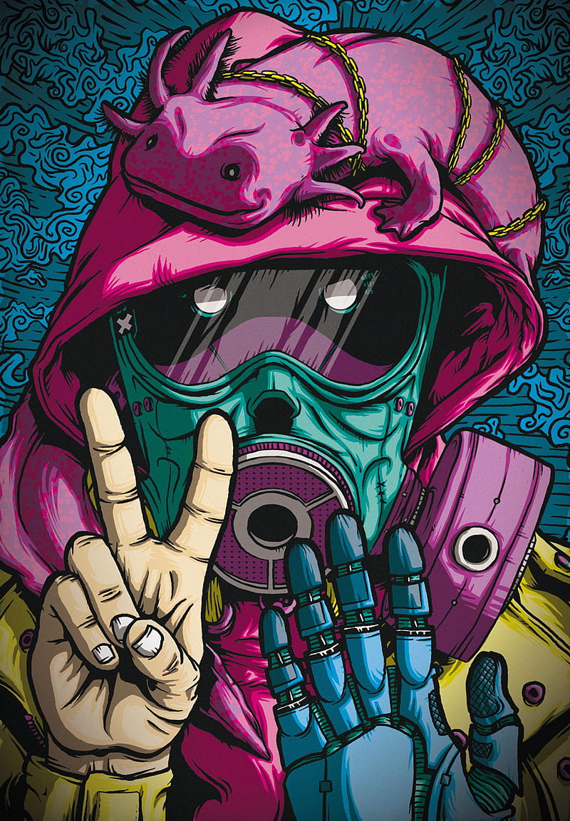 mask, gas mask, hand, respirator, art, HD phone wallpaper