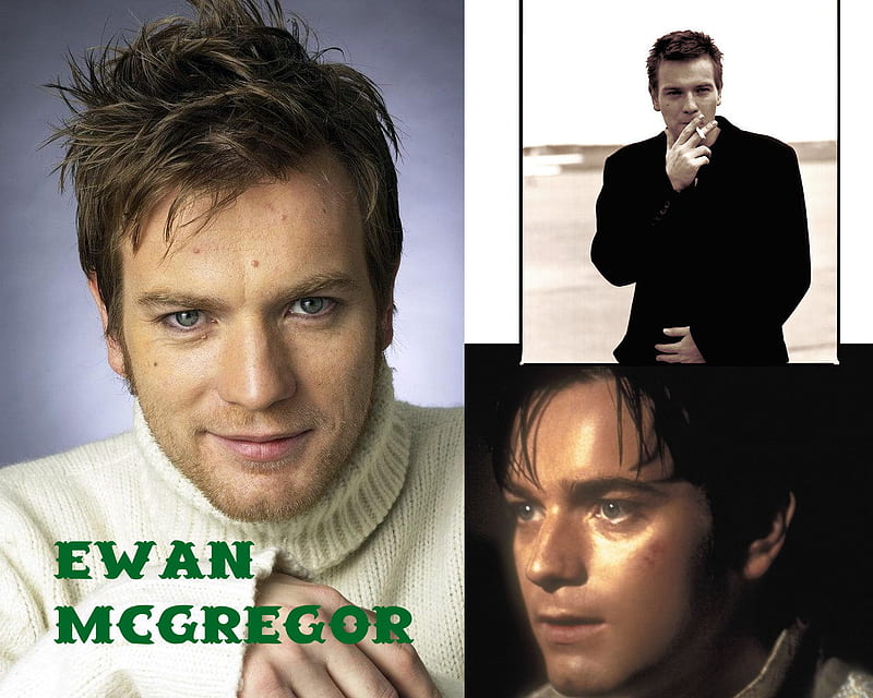 3 Faces of Ewan McGregor, black and white, mcgregor, ewan, portrait, lwr, actor, HD wallpaper