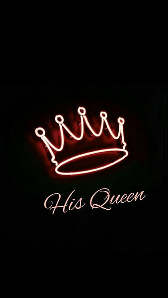 Queen, black, forever my queen, love, neon, pink, quote, relationship,  saying, HD phone wallpaper