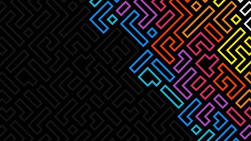 Black Colorful Minimalist Artistic Shapes Abstract, HD wallpaper