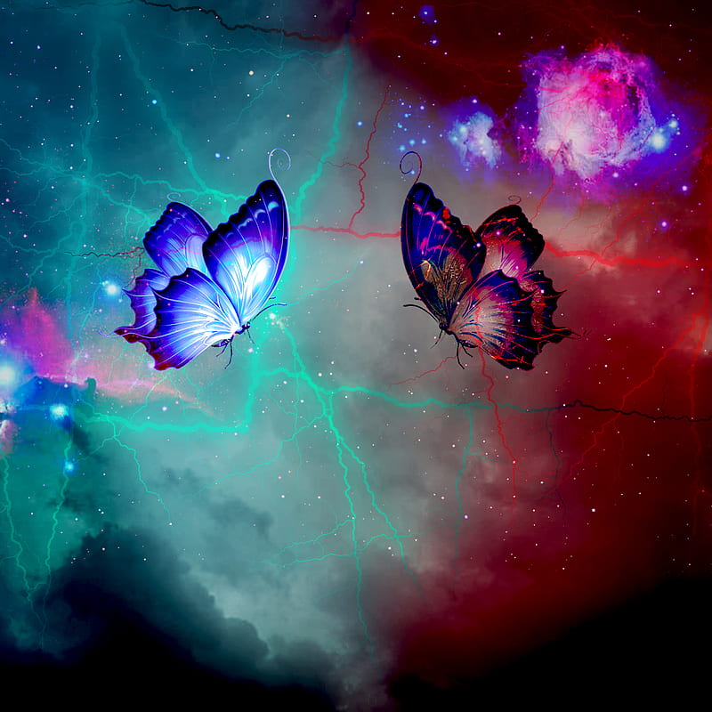 Butterfly, burn, devil, good, light, purple, red, star, theme, HD phone wallpaper