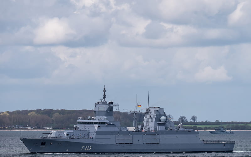 Nordrhein-Westfalen, F223, German Navy, German warship, frigate, Baden-Wurttemberg-class frigate, modern warships, Germany, HD wallpaper