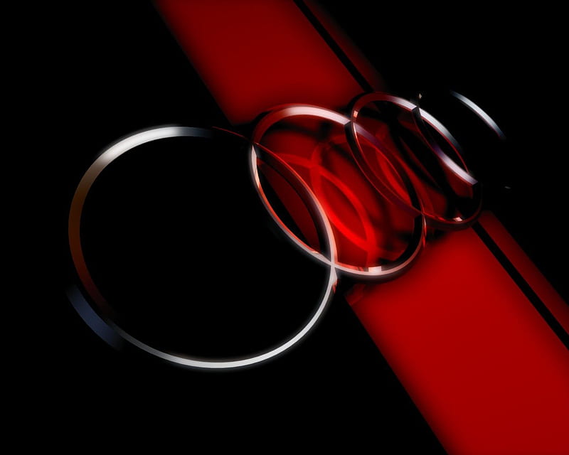 Logo Audi, black, red, audi, HD wallpaper