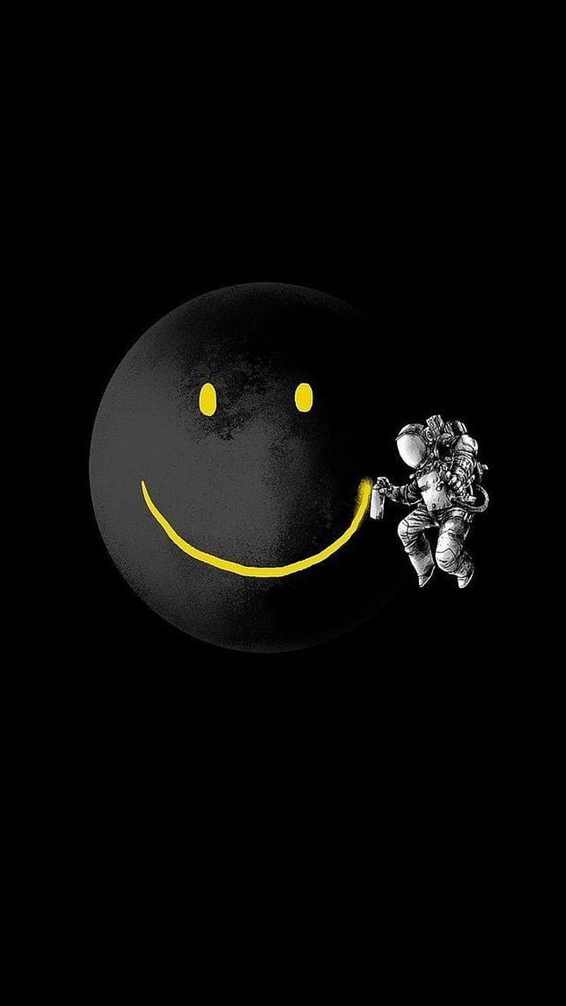 Smile Wala, Astronaut Drawing Smile, moon, illustration, HD phone wallpaper