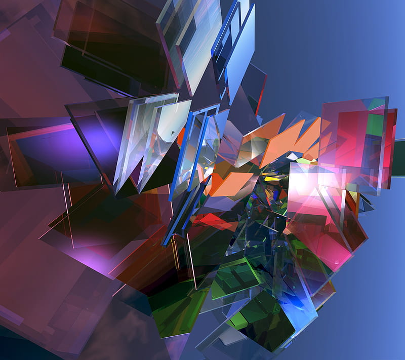 Glass Abstract, 3d, box, cube, square, HD wallpaper