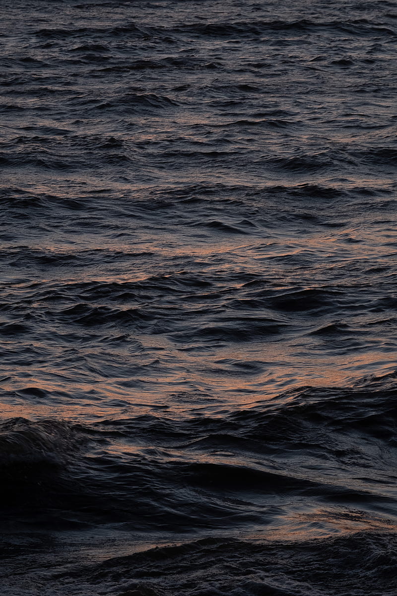 waves, water, surface, dark, body of water, HD phone wallpaper