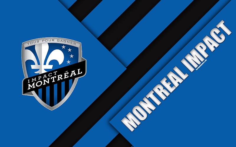 Montreal Impact, Canadian Football Club, Montreal, Quebec, Canada, material design logo, blue black abstraction, MLS, football, USA, Major League Soccer, HD wallpaper