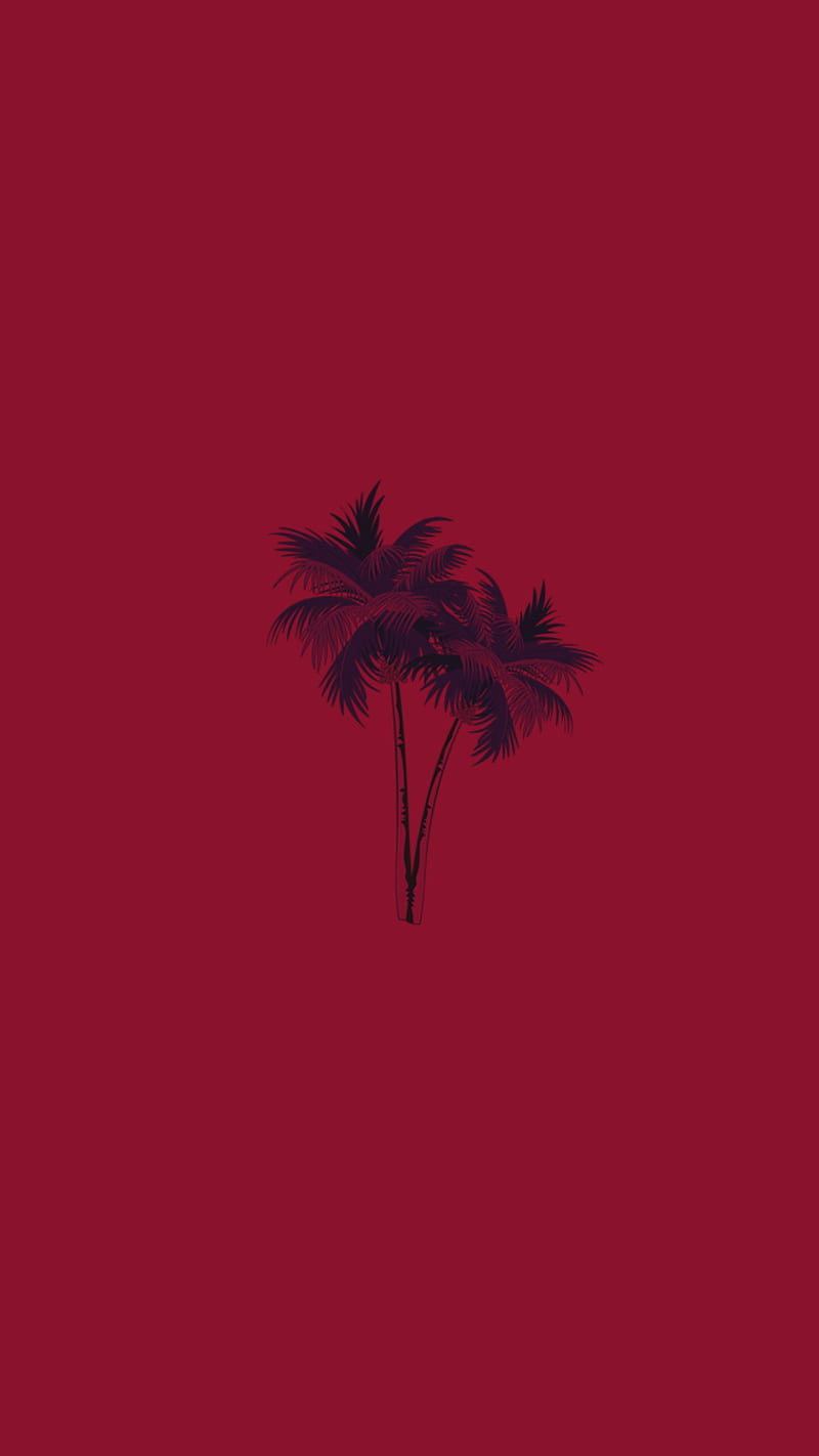 Palm Tree, beach, black, galaxy, iphone, note, palmtree, playa, red, HD phone wallpaper