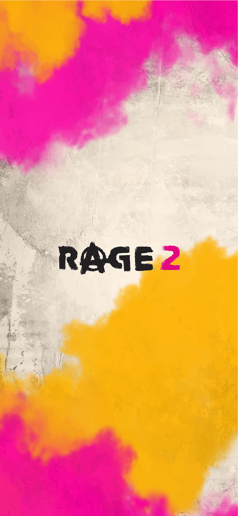 rage 2, abstract, color, colorful, colors, game, logo, mix, orange, pink, yellow, HD phone wallpaper