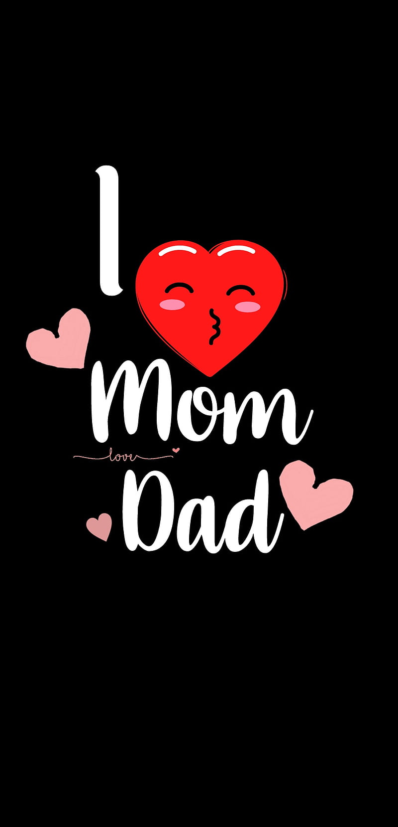 I LOVE mom Dad, magenta, family, HD phone wallpaper | Peakpx