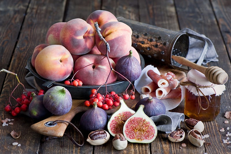 *, fresh, figs, fruits, peaches, nature, HD wallpaper