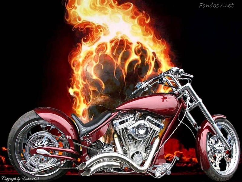smoking hot, custom, bike, chopper, harley, HD wallpaper