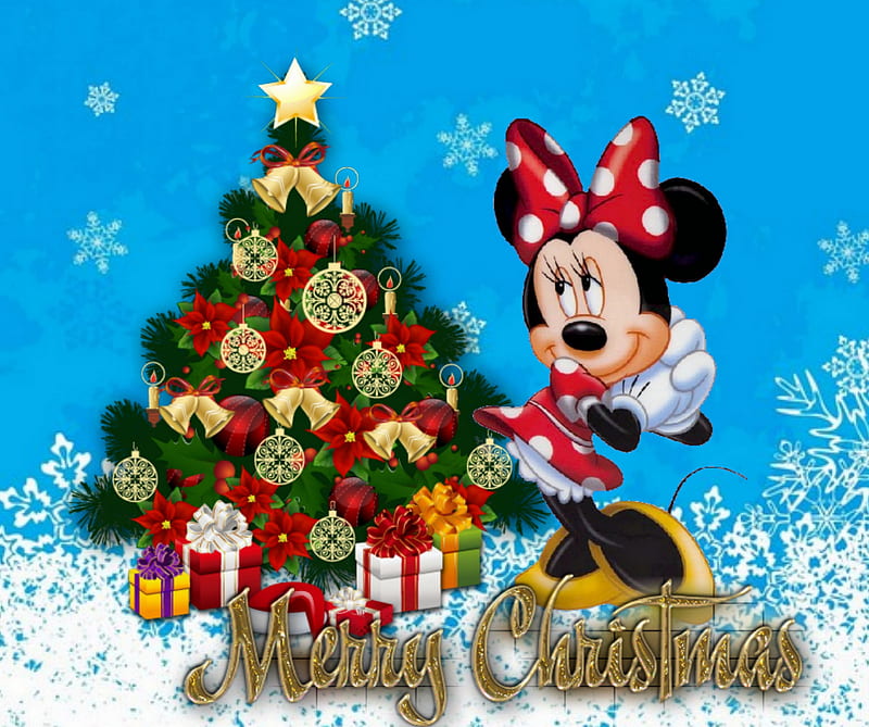 Merry christmas, cartoon, disney christmas, snowflake, xmas, HD wallpaper |  Peakpx