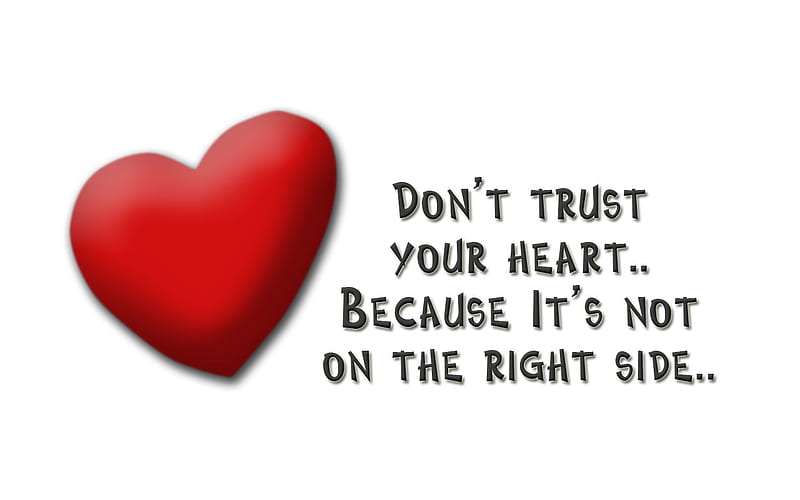 Don't trust your heart, trust, pain, love, heart, right side, dont, HD wallpaper