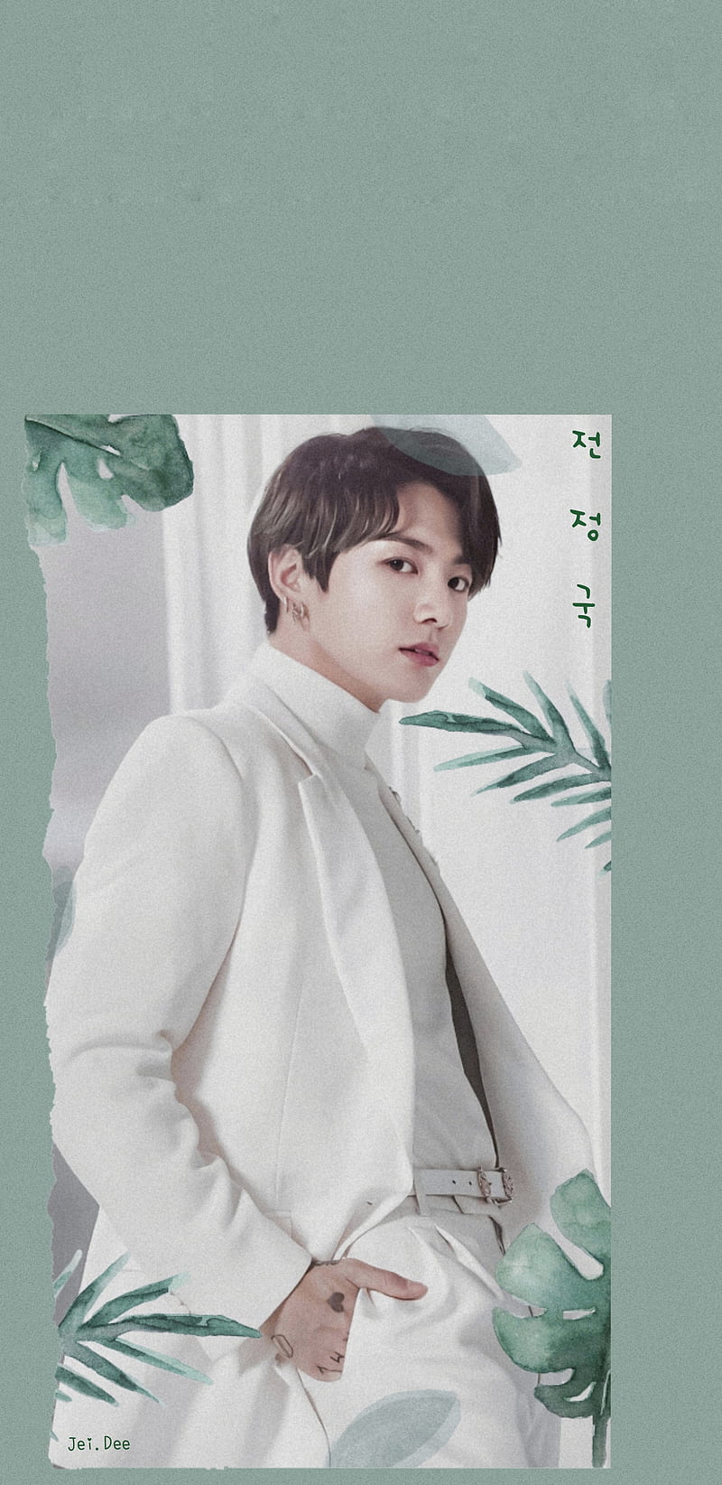 Green Leaf - JK, bts, greenleaf, jhope, jimin, jin, jungkook, rm, suga, taehyung, HD phone wallpaper