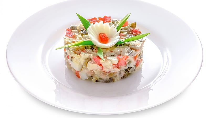 Salad, plate, food, vegetables, HD wallpaper