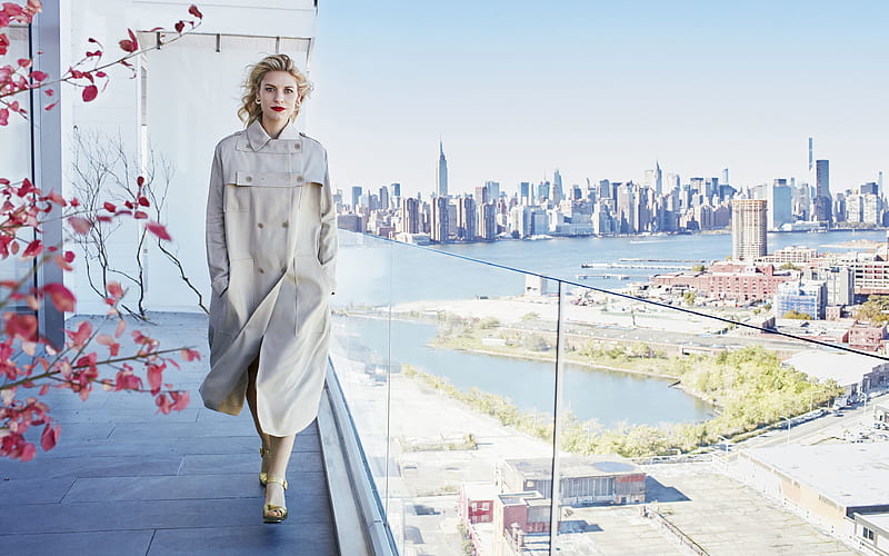 Claire Danes, hoot, gray dress, walking woman, American actress, HD wallpaper