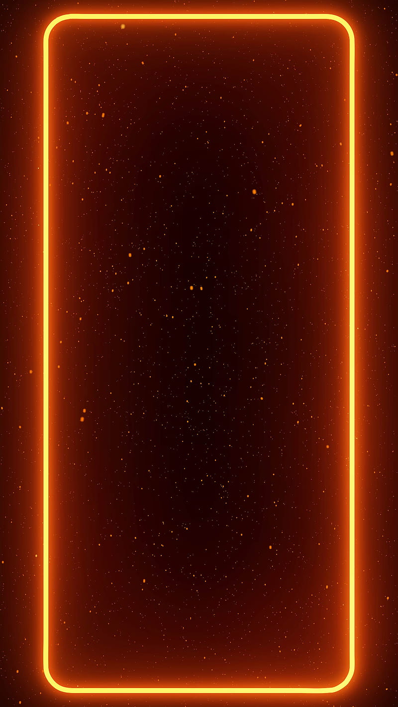 Neon 3D Frame, amoled, border, edge, glow, oled, orange, star, HD phone wallpaper