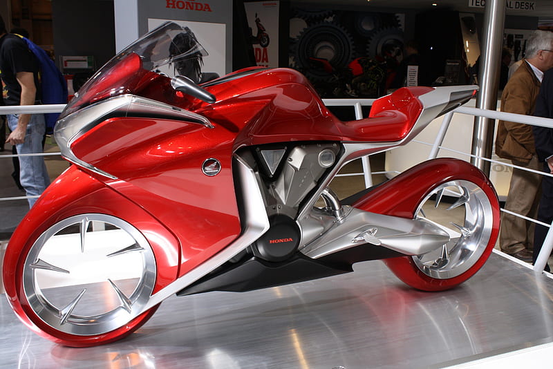 Honda V4, red, traction, aerodynamics, technology, honda, Power, HD wallpaper