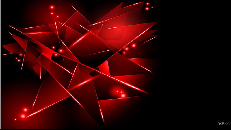 Red Black Abstract Glow, red, shapes, stars, bright, lines, abstract, HD wallpaper